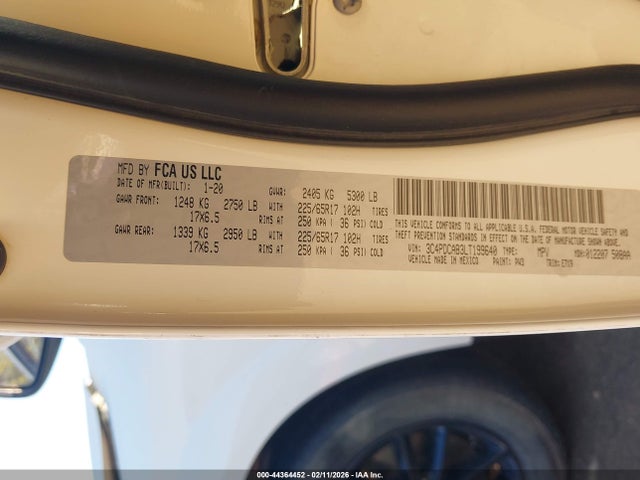 Продаж на аукціоні авто 2020 Dodge Journey Se Value, vin: 3C4PDCAB3LT199640, номер лоту: 44364452
