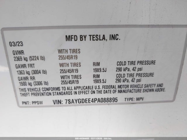2023 TESLA MODEL Y 7SAYGDEE4PA088895 Photo 8