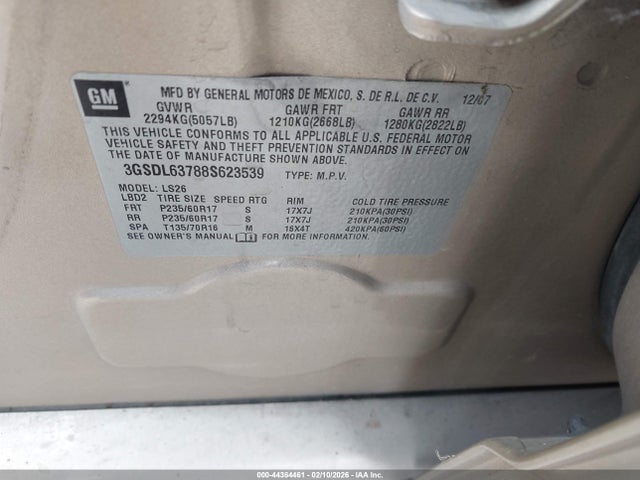 2008 SATURN VUE 3GSDL63788S623539 Photo 8