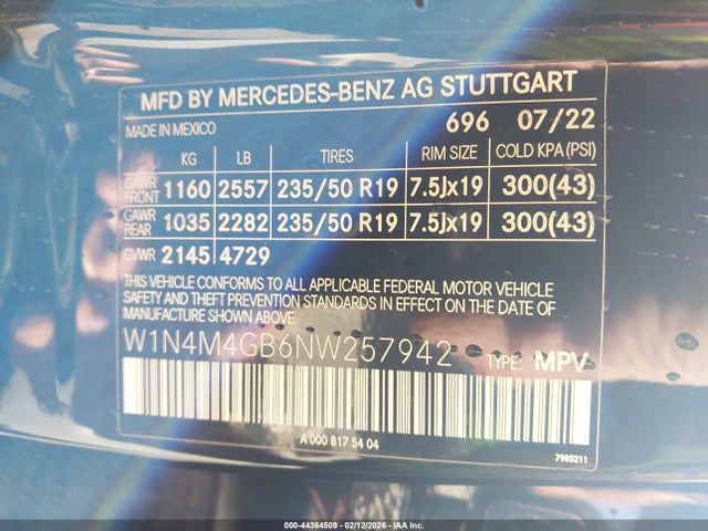 2022 MERCEDES-BENZ GLB 250 W1N4M4GB6NW257942 Photo 8