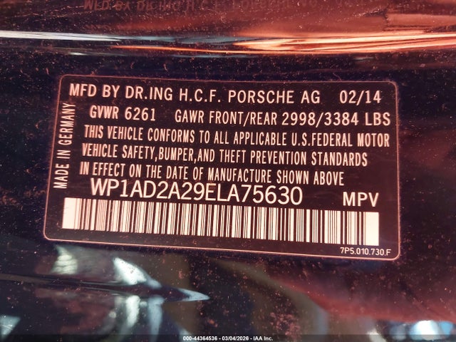 2014 PORSCHE CAYENNE WP1AD2A29ELA75630 Photo 8