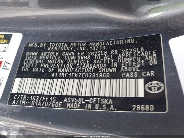 Toyota CAMRY SE 2014 4T1BF1FK7EU331966 Image 9