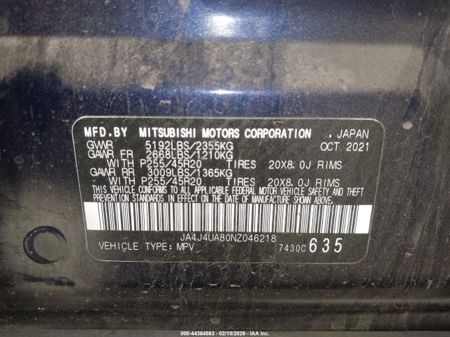 2022 MITSUBISHI OUTLANDER JA4J4UA80NZ046218 Photo 8