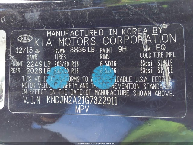 KNDJN2A21G7322911 KIA Soul