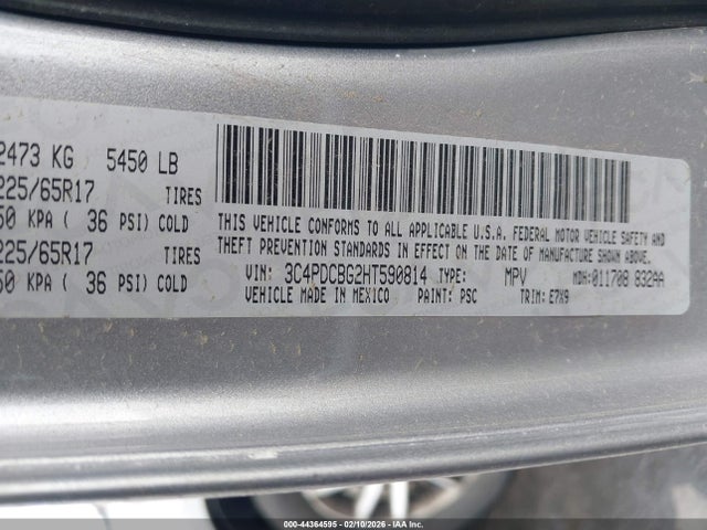 2017 DODGE JOURNEY 3C4PDCBG2HT590814 Photo 8