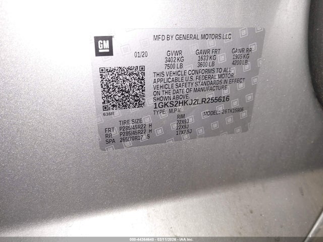 1GKS2HKJ2LR255616 GMC Yukon Xl 4wd Denali