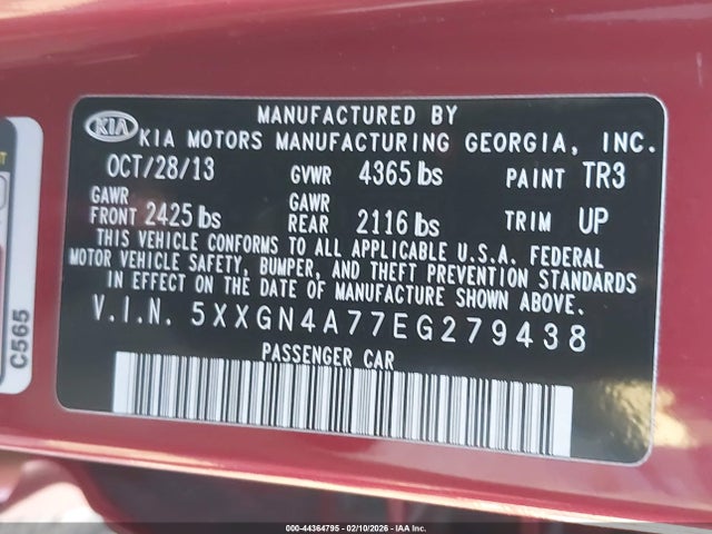 2014 KIA OPTIMA 5XXGN4A77EG279438 Photo 8