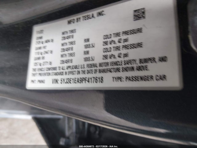 Aukcja sprzedaży 2023 Tesla Model 3 Rear-wheel Drive, vin: 5YJ3E1EA9PF417618, numer aukcji: 44364872