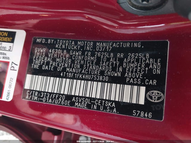 4T1BF1FK4HU753830 Toyota CAMRY SE