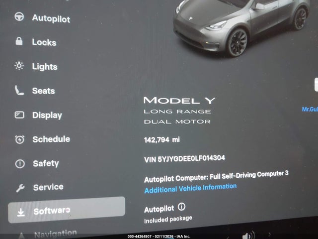 5YJYGDEE0LF014304 Tesla Model Y Long Range Dual Motor All-wheel Drive