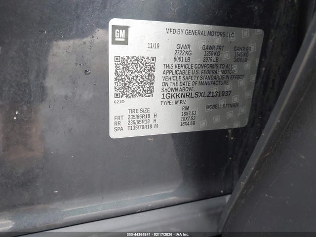 Aukcja sprzedaży 2020 Gmc Acadia Fwd Sle, vin: 1GKKNRLSXLZ131937, numer aukcji: 44364981