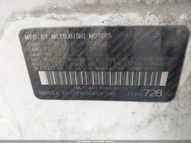 2017 MITSUBISHI MIRAGE ML32A4HJXHH010111 Photo 8
