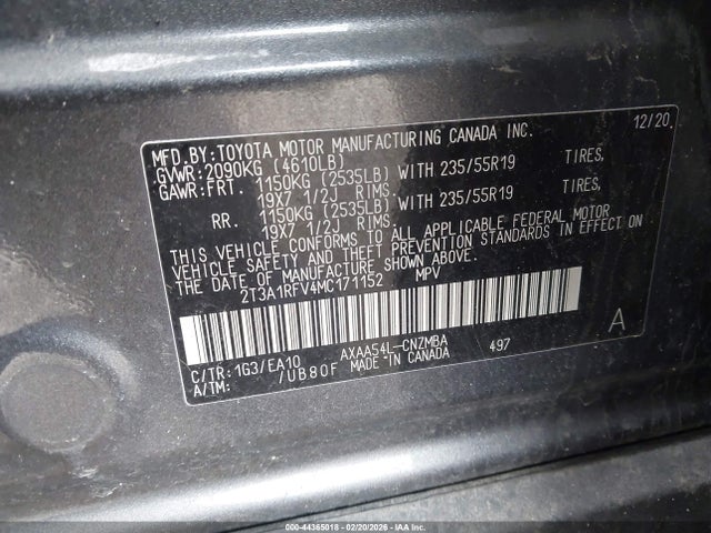 Toyota Rav4 Xle Premium 2021 2T3A1RFV4MC171152 Image 9