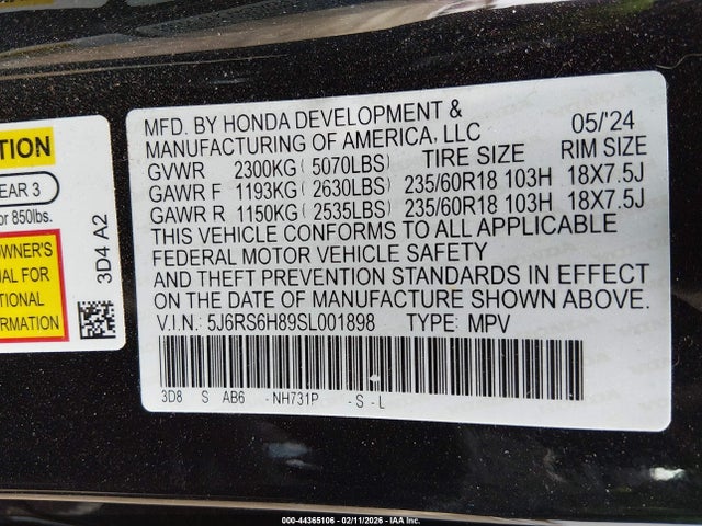 2025 HONDA CR-V HYBRID 5J6RS6H89SL001898 Photo 8