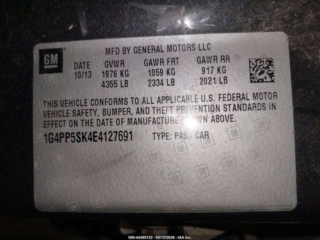 Продажа на аукционе авто 2014 Buick Verano, vin: 1G4PP5SK4E4127691, номер лота: 44365122