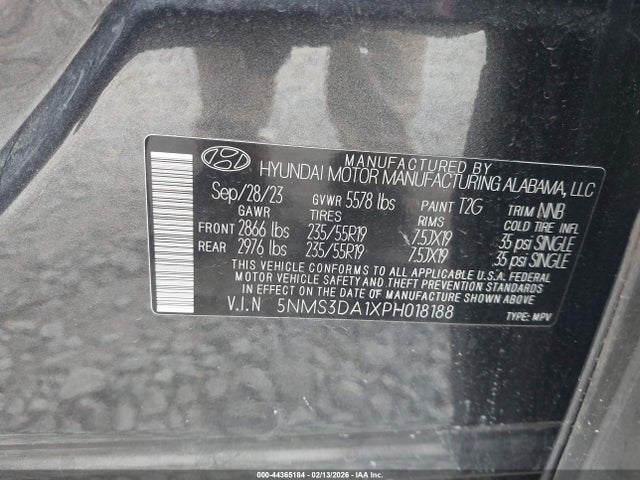2023 HYUNDAI SANTA FE HYBRID 5NMS3DA1XPH018188 Photo 8