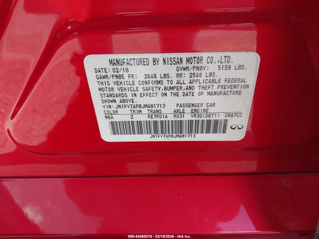 2018 INFINITI Q50 JN1FV7AR8JM481713 Photo 8