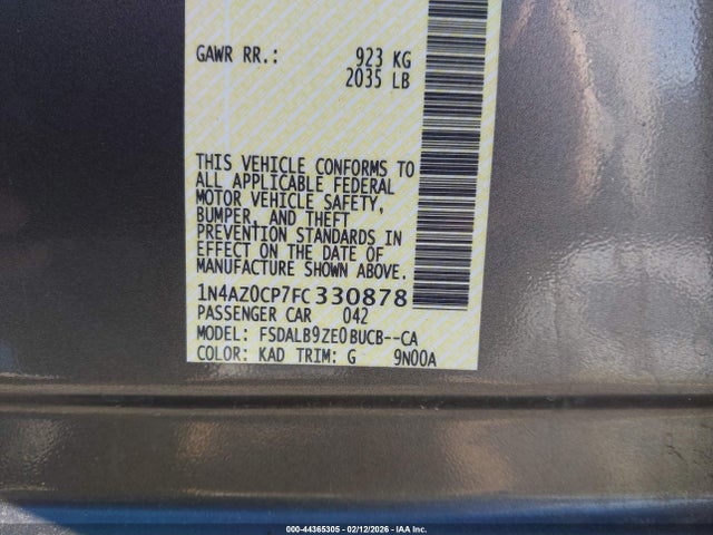 1N4AZ0CP7FC330878 Nissan LEAF S