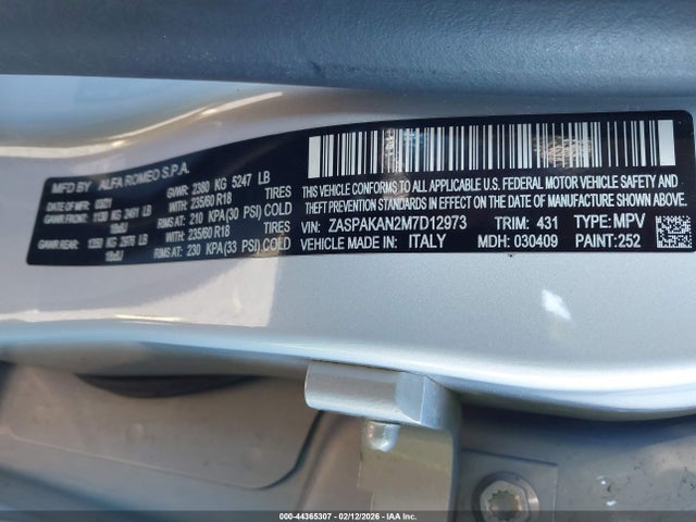 2021 ALFA ROMEO STELVIO ZASPAKAN2M7D12973 Photo 8