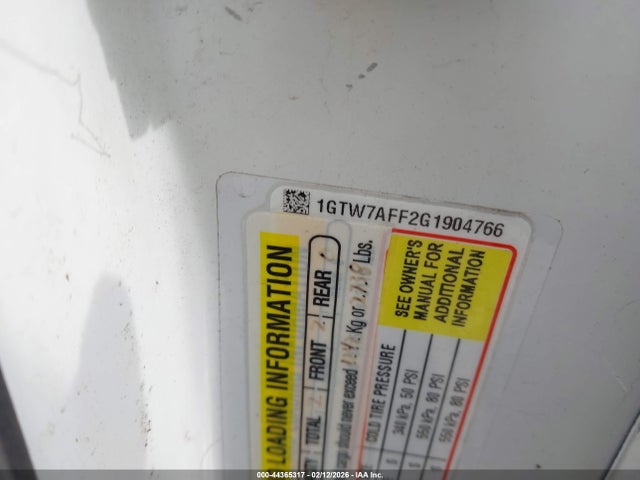 44365317 :رقم المزاد ، 1GTW7AFF2G1904766 vin ، 2016 Gmc Savana 2500 Work Van مزاد بيع