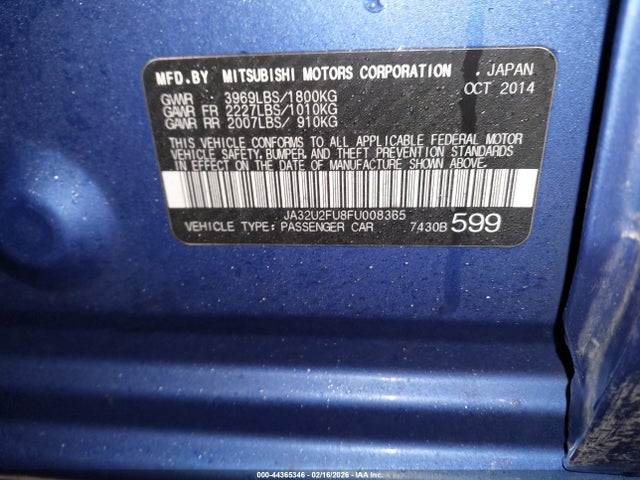 2015 MITSUBISHI LANCER JA32U2FU8FU008365 Photo 8