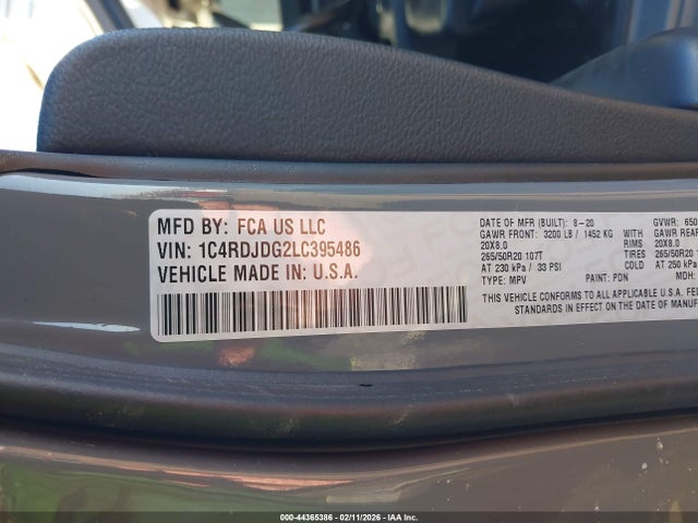 2020 DODGE DURANGO 1C4RDJDG2LC395486 Photo 8