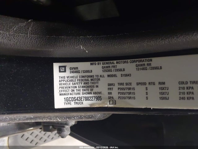 Продаж на аукціоні авто 2008 Chevrolet Colorado Lt, vin: 1GCDS43E788227905, номер лоту: 44365394