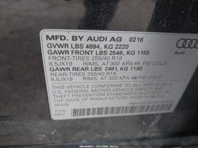 2016 AUDI Q3 WA1GFCFS9GR018228 Photo 8