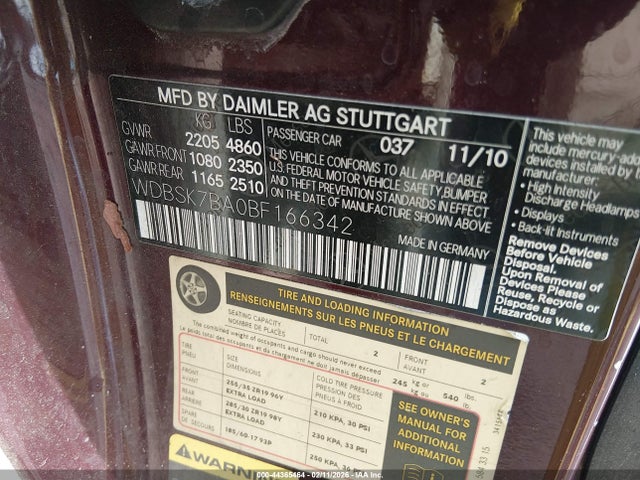 2011 MERCEDES-BENZ SL 550 WDBSK7BA0BF166342 Photo 8