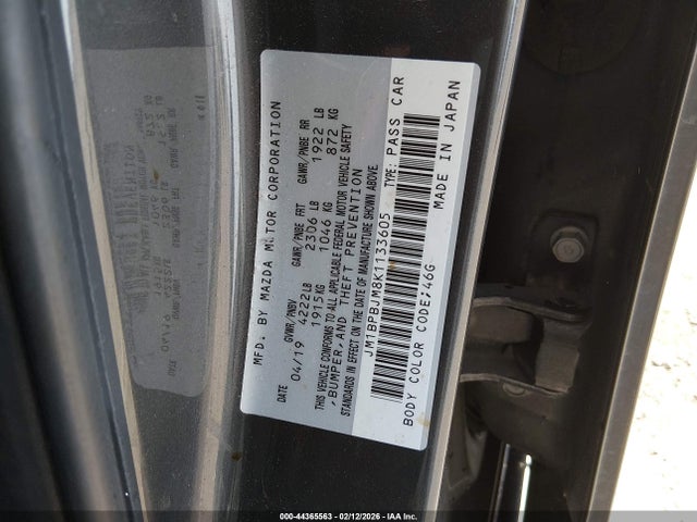 JM1BPBJM8K1133605 Mazda MAZDA3