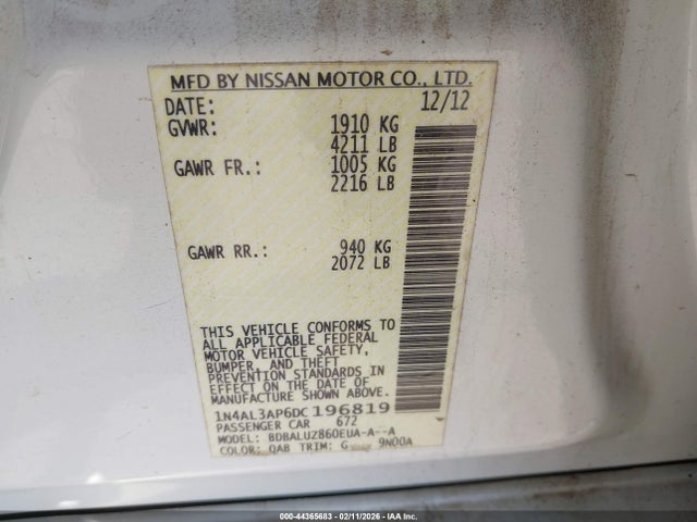 2013 NISSAN ALTIMA 1N4AL3AP6DC196819 Photo 8