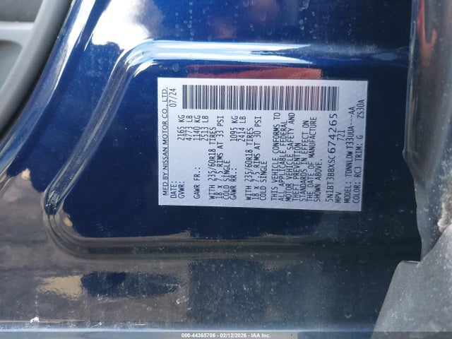 5N1BT3BBXSC674265 Nissan Rogue Sv Intelligent Awd