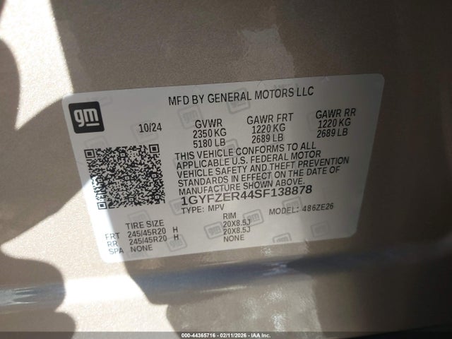 1GYFZER44SF138878 Cadillac Xt4 Fwd Sport