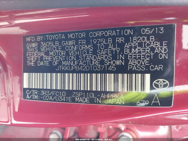 2013 SCION XD JTKKUPB42D1037145 Photo 8