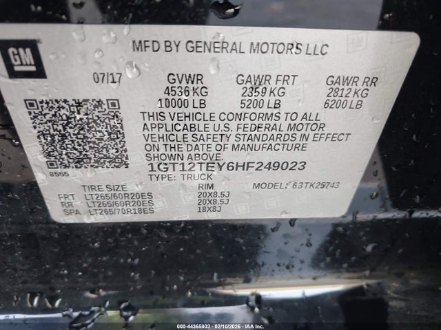 2017 GMC SIERRA 2500HD 1GT12TEY6HF249023 Photo 8