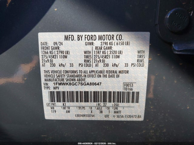 1FMWK8GC7SGA80647 Ford Explorer St
