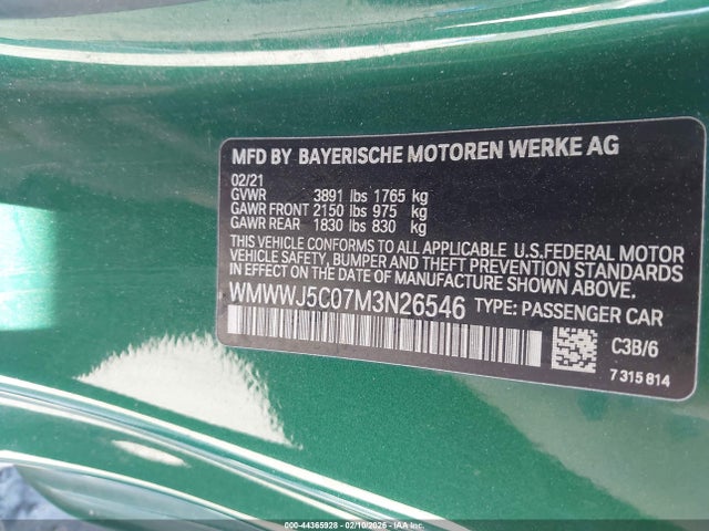 2021 MINI CONVERTIBLE WMWWJ5C07M3N26546 Photo 8