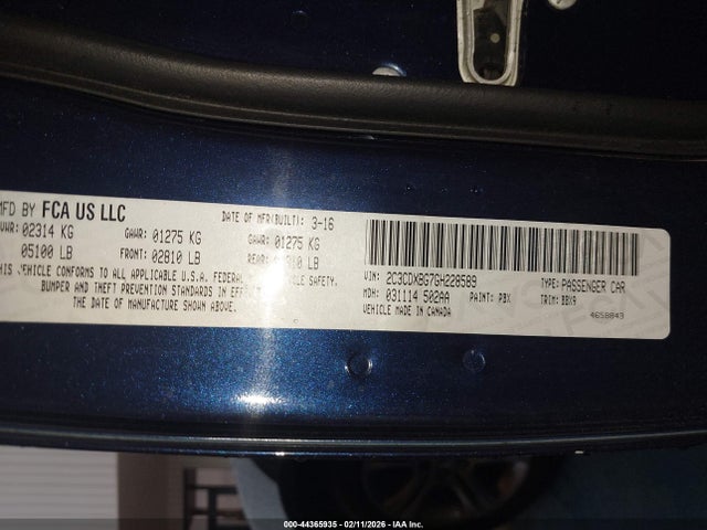 2C3CDXBG7GH228589 Dodge Charger Se