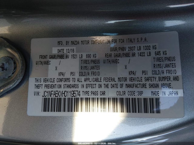 2017 FIAT 124 SPIDER JC1NFAEKXH0119574 Photo 8