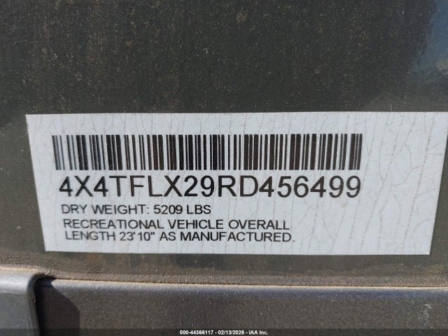 44366117 :رقم المزاد ، 4X4TFLX29RD456499 vin ، 2024 Flagstaff Microlite مزاد بيع