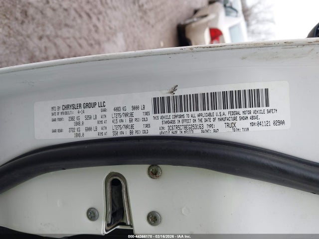 44366170 :رقم المزاد ، 3C6TR5CT8EG253163 vin ، 2014 Ram 2500 Tradesman مزاد بيع