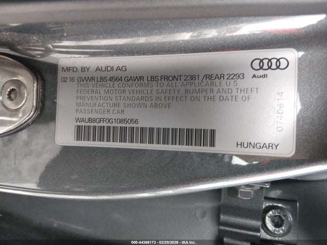 2016 AUDI A3 WAUB8GFF0G1085056 Photo 8