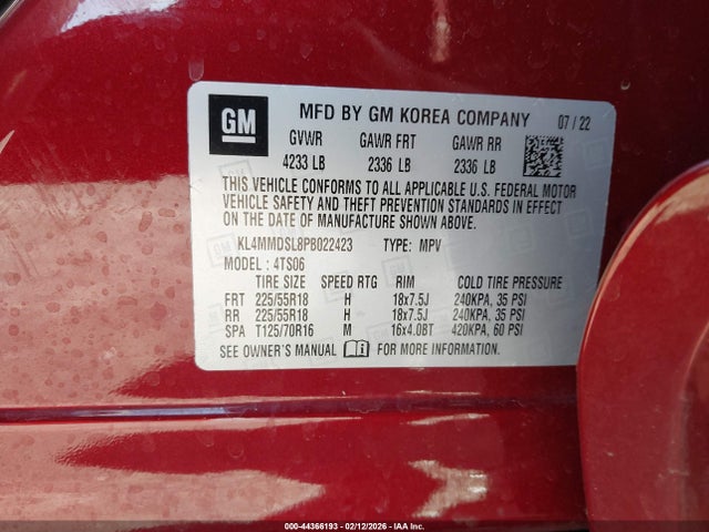 44366193 :رقم المزاد ، KL4MMDSL8PB022423 vin ، 2023 Buick Encore Gx Select Fwd مزاد بيع