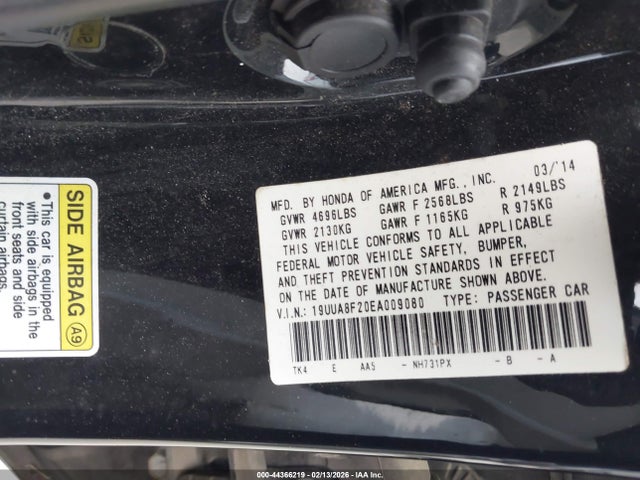 2014 ACURA TL 19UUA8F20EA009080 Photo 8