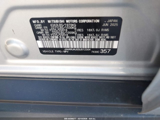 2025 MITSUBISHI OUTLANDER SPORT JA4ARUAU0SU012304 Photo 8