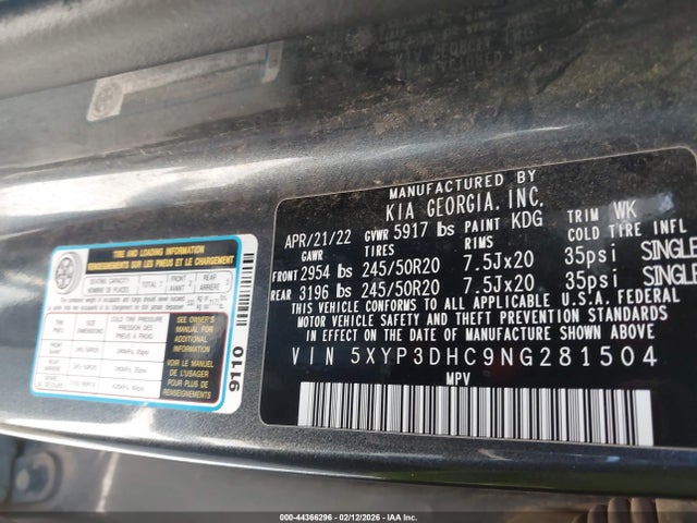 2022 KIA TELLURIDE 5XYP3DHC9NG281504 Photo 8