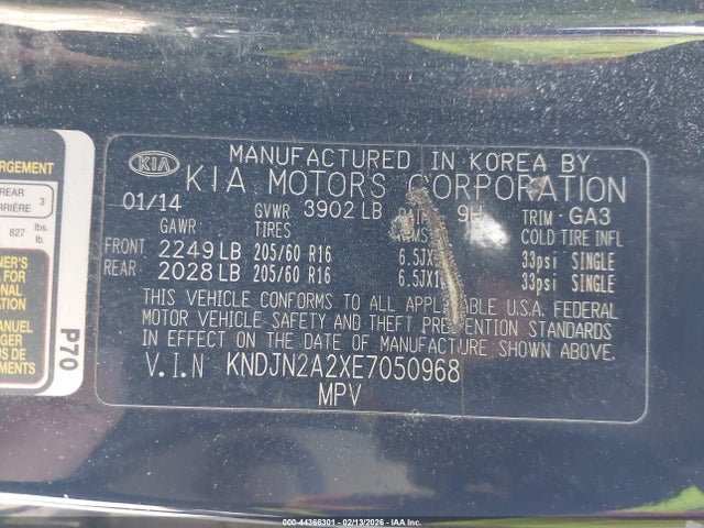 Продаж на аукціоні авто 2014 Kia Soul, vin: KNDJN2A2XE7050968, номер лоту: 44366301