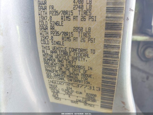 2000 NISSAN FRONTIER 1N6ED27T0YC377313 Photo 8