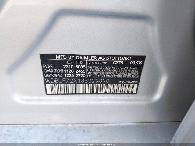 2008 MERCEDES-BENZ E 550 WDBUF72X18B329890 Photo 8