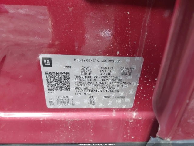Auction sale of the 2019 Cadillac Xt4 Luxury, vin: 1GYFZBR47KF176846, lot number: 44366387